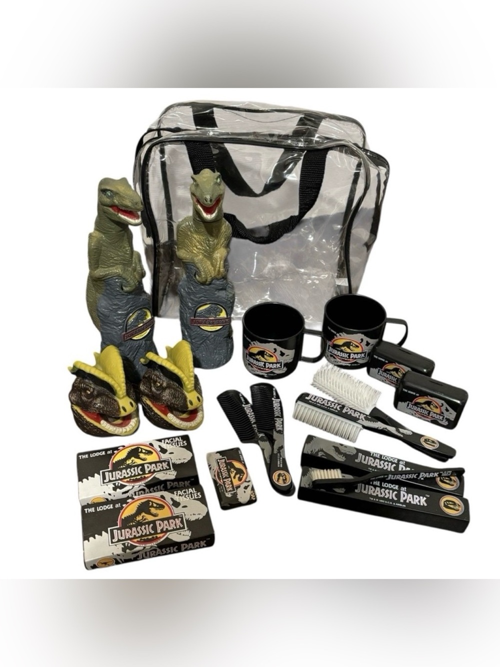 Vintage 90s Jurassic Park Deluxe Travel Pack Bathroom Toiletry Set